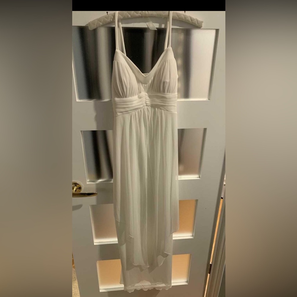 Elegant White Maxi Dress flowy chiffon